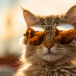 chat avec des lunettes de soleil