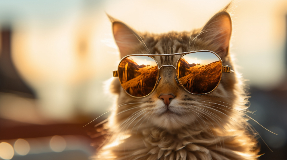 chat avec des lunettes de soleil